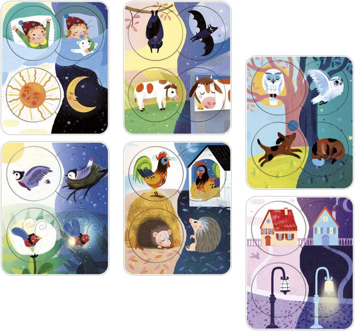 Juego Memoria Dia Y Noche Opuestos Para Niños