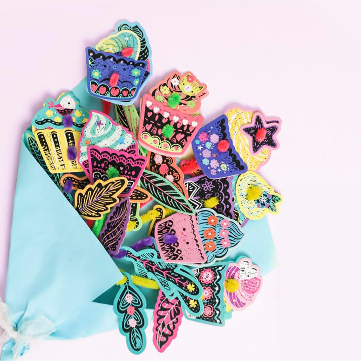 Set De Arte Marionetas Para Raspar Ramo DeCupcake
