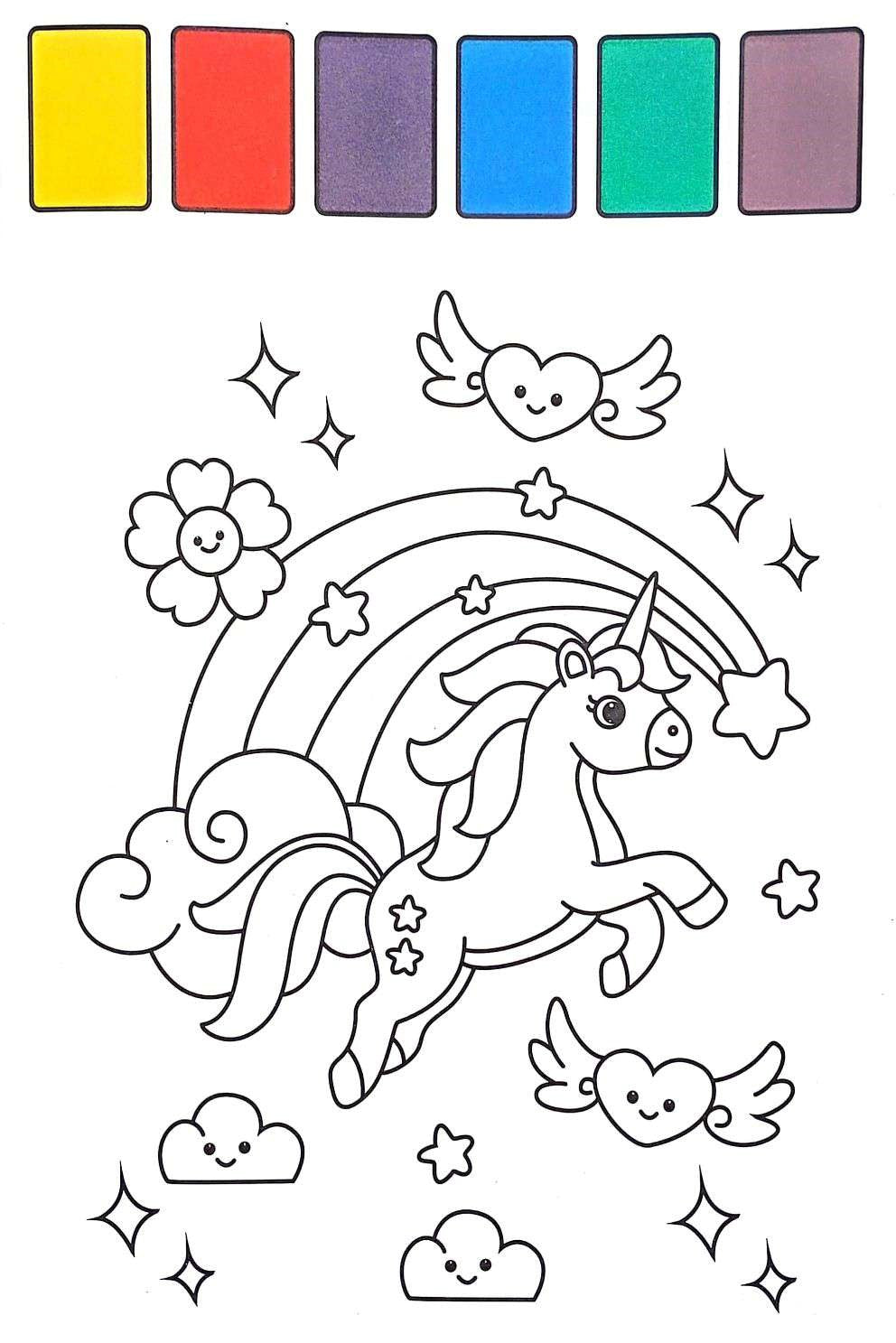 Libro Para Pintar Con Agua unicornios niños