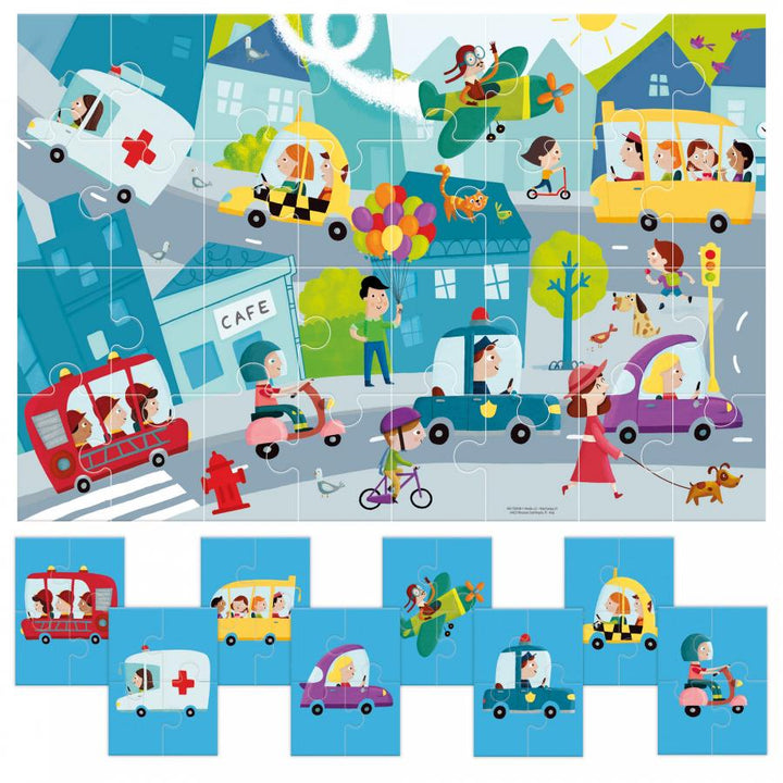 Juego Montessori Rompecabezas 8 En 1 La Ciudad