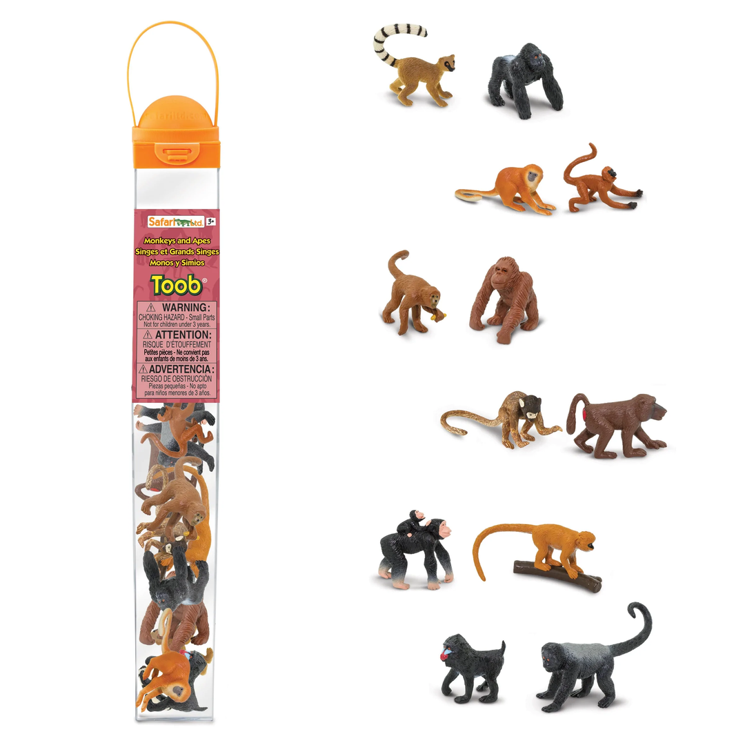 Tubos Animales Monos Y Simios Pintado a Mano