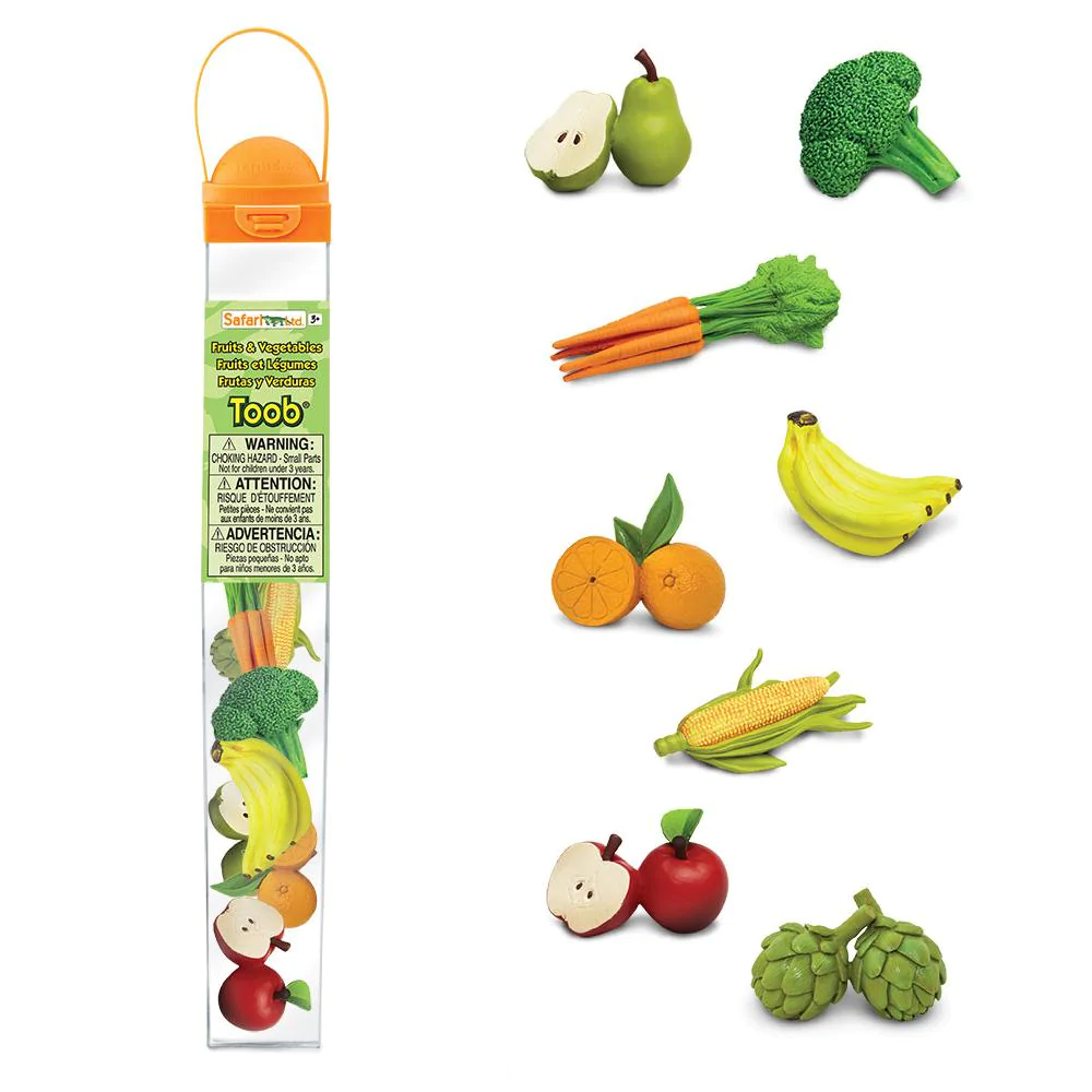 Tubos Frutas Y Verduras Pintado a Mano