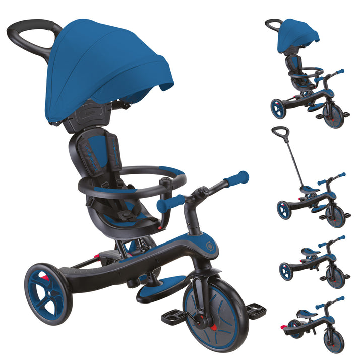 Triciclo y Bicicleta de Balance 4 En 1 Azul Ninos