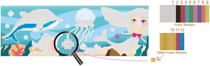 Set Arte Para Pintar Con Stickers Por Numeros Bajo Del Mar