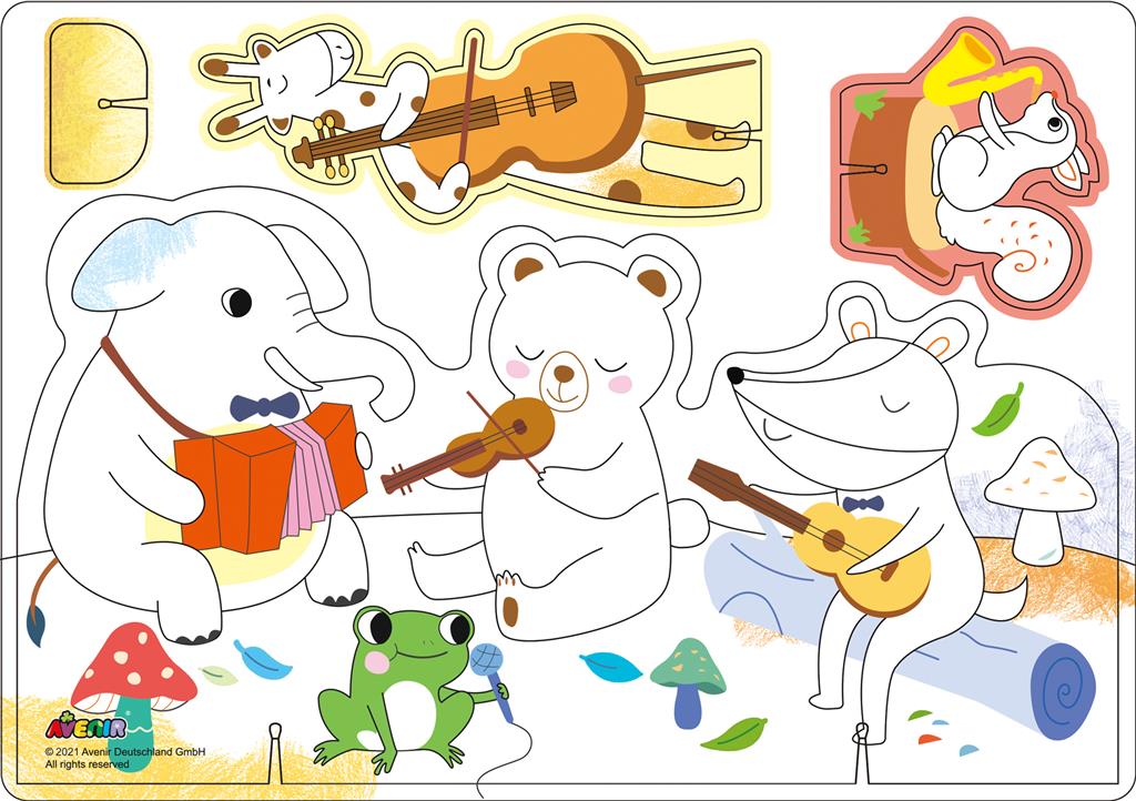 Set De Arte Y Manualidades Con Crayones Concierto De Animales