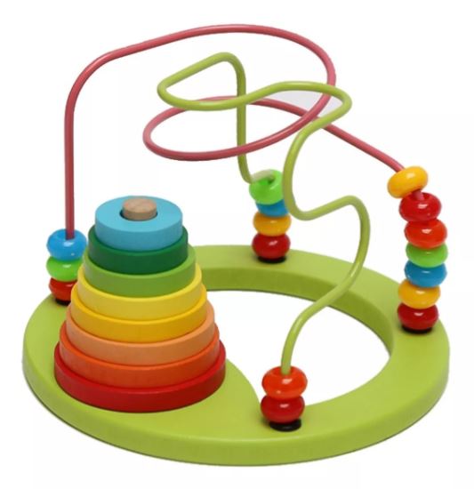 Juego Montessori 2 en 1 Laberinto 3d Y Torre De Apilar