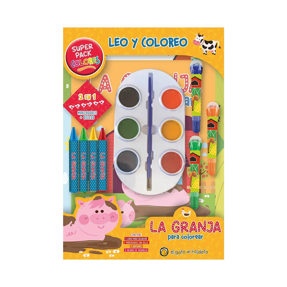 Set De Arte Animales Granja Libro Colorear