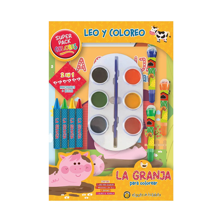 Set De Arte Animales Granja Libro Colorear