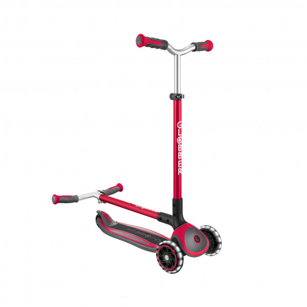 Patineta Globber Master Luces LED roja