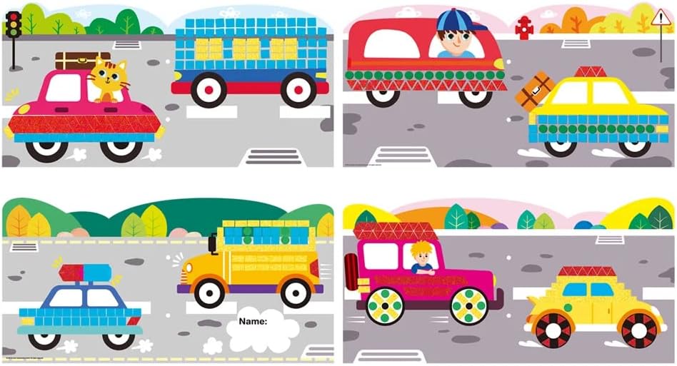 Set De Arte y Manualidades Mosaico Con Stickers Carros