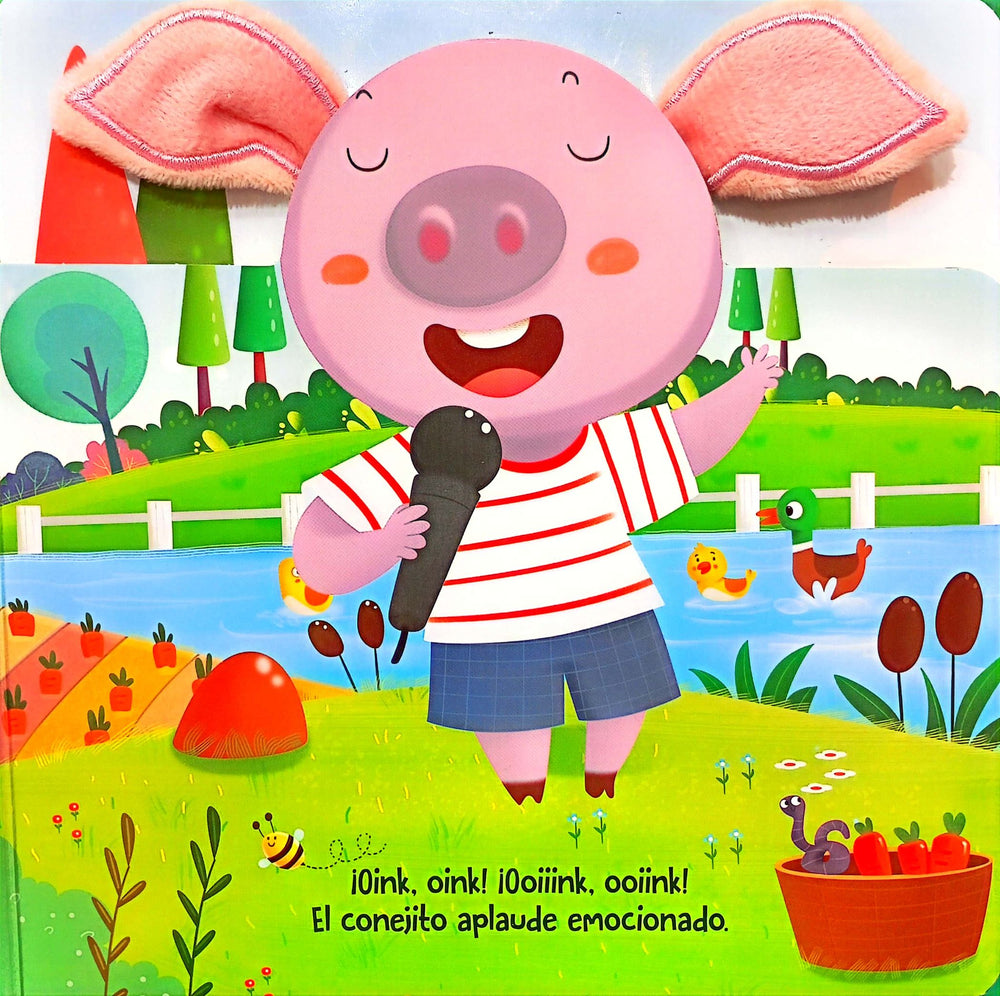 Libro Sensorial Pequeño Cerdito Con Orejas De Peluche