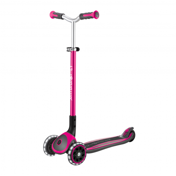 Patineta Globber Master Luces LED rosada