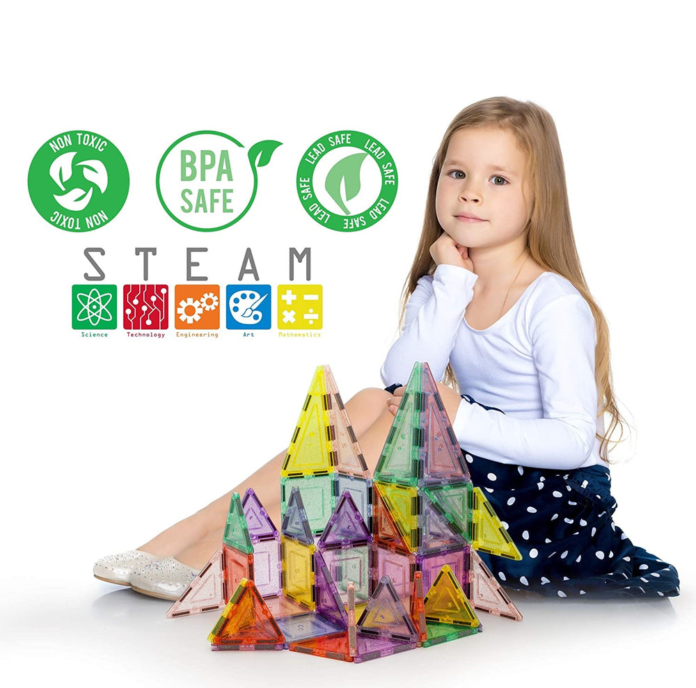 Juego De Construcción Magnético 48 Piezas Escarchadas