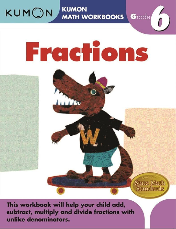 Libro Kumon Fracciones Sexto Grado En Ingles Para Niños