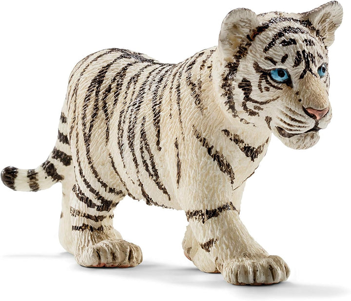 Figura Animales Cachorro Tigre Blanco Pintado A Mano