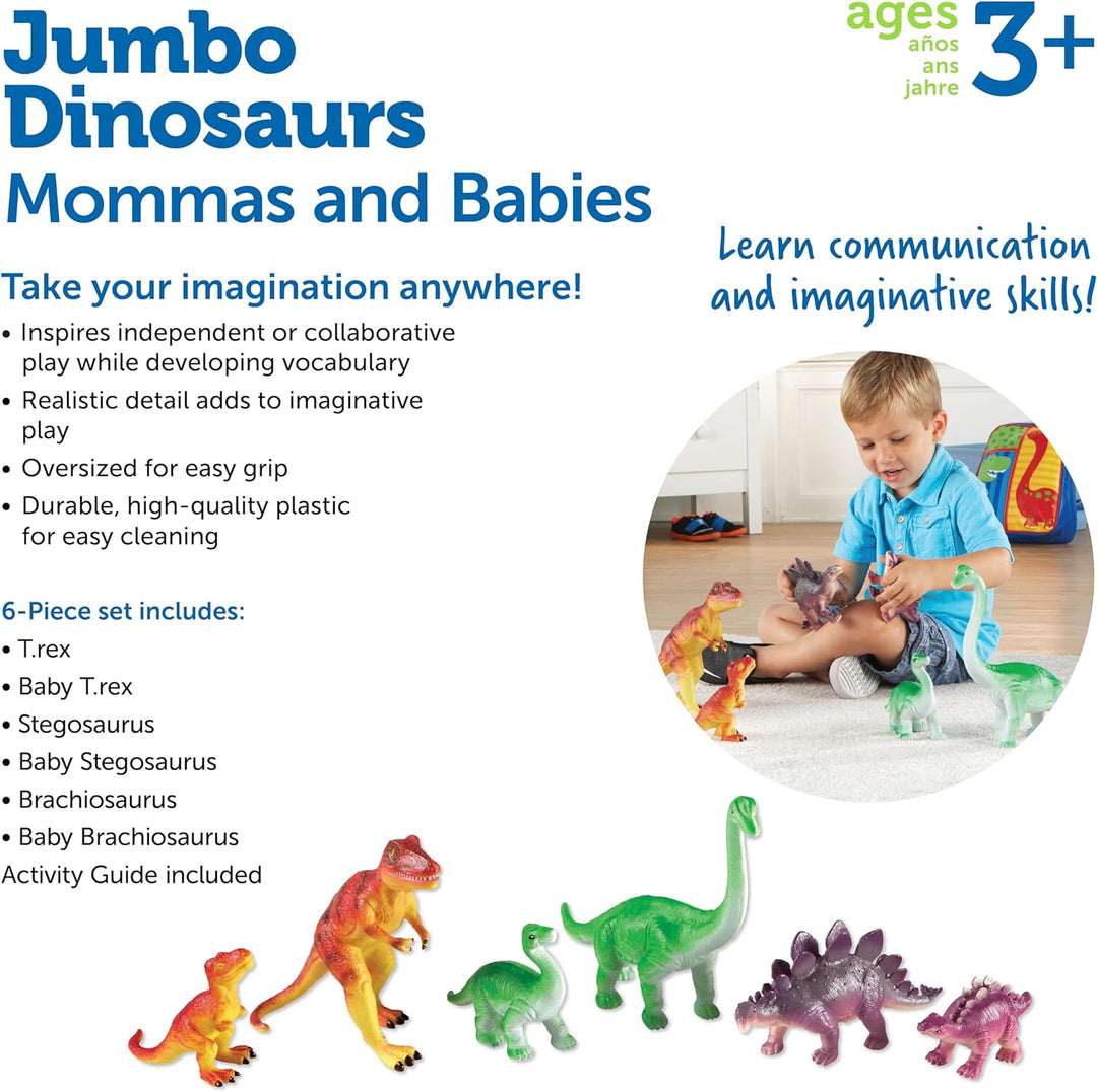 Set  Dinosaurios Mamás Y Bebes Jumbo Figuras Coleccionables