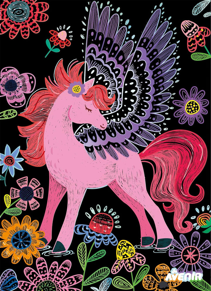 Set De Arte y Manualidades Para Raspar Pegasus