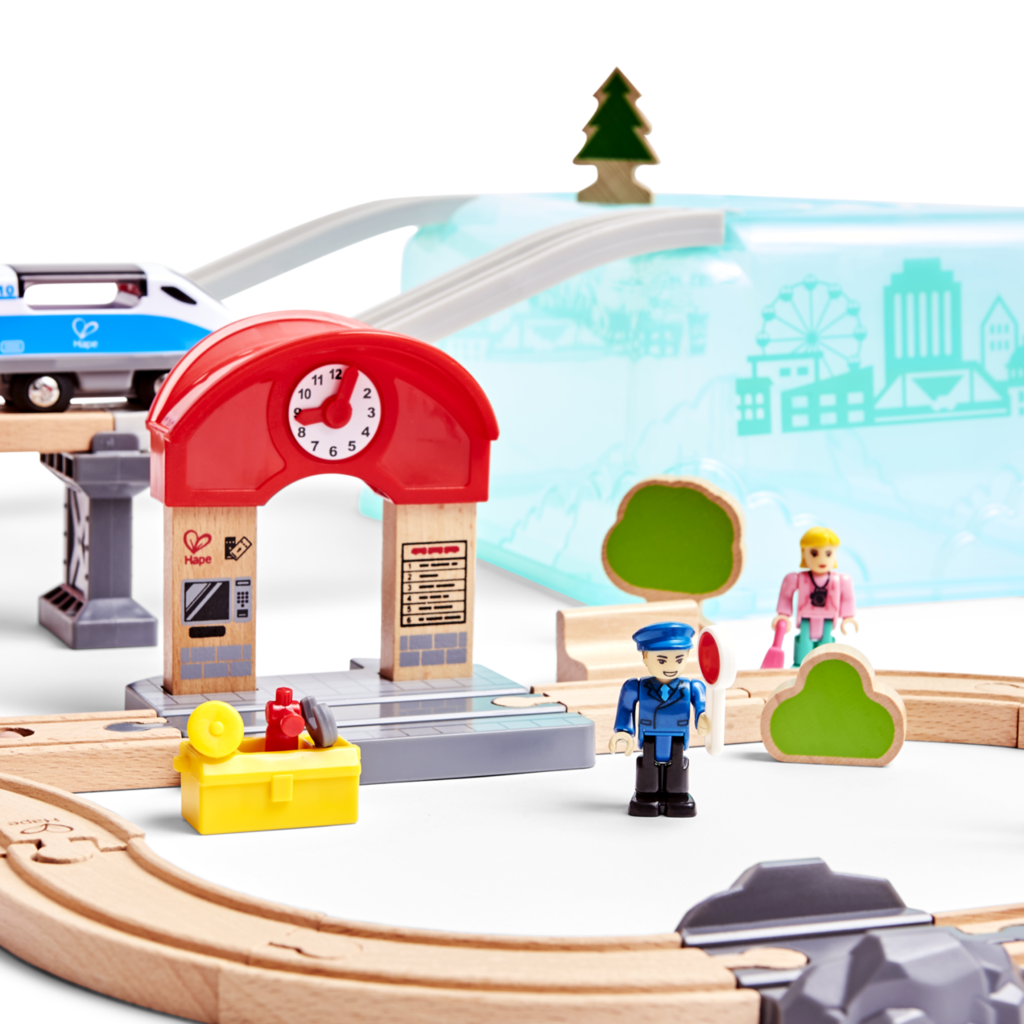 Juego de Construcción Trenes En Madera