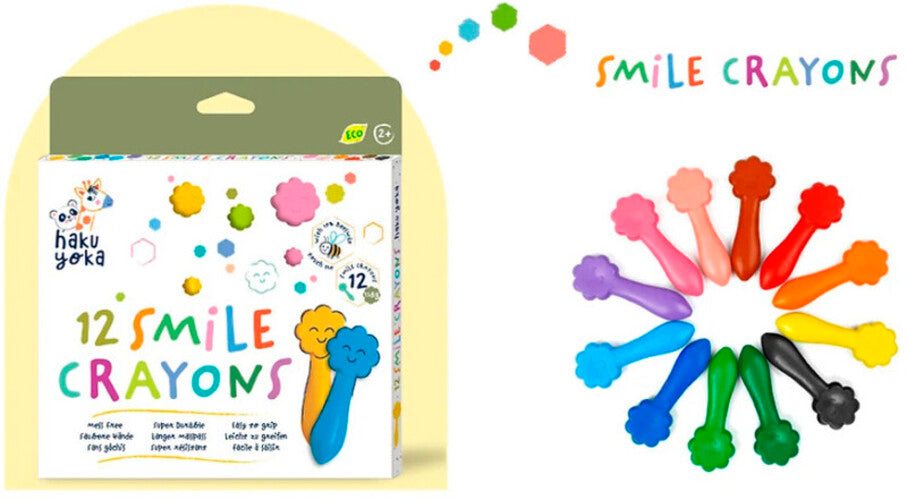 Caja De 12  Crayones Sonrisas Ecologicos
