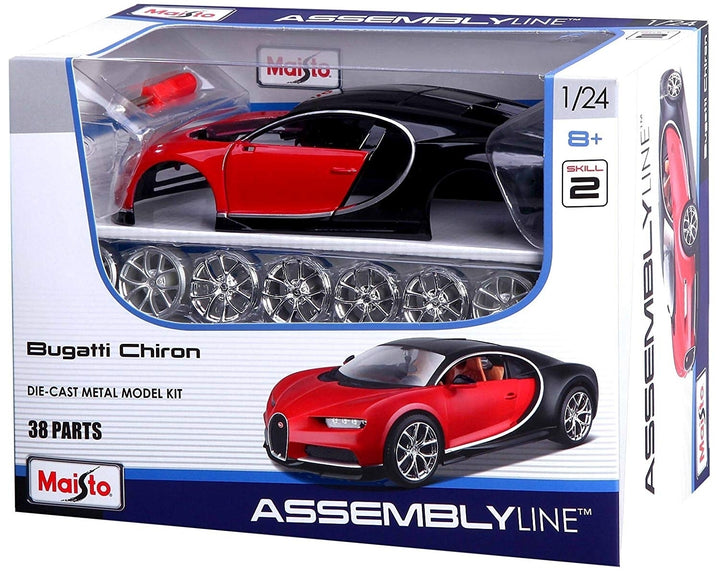 Carro A Escala 1/24 Bugatti Chiron Para Armar Coleccionable
