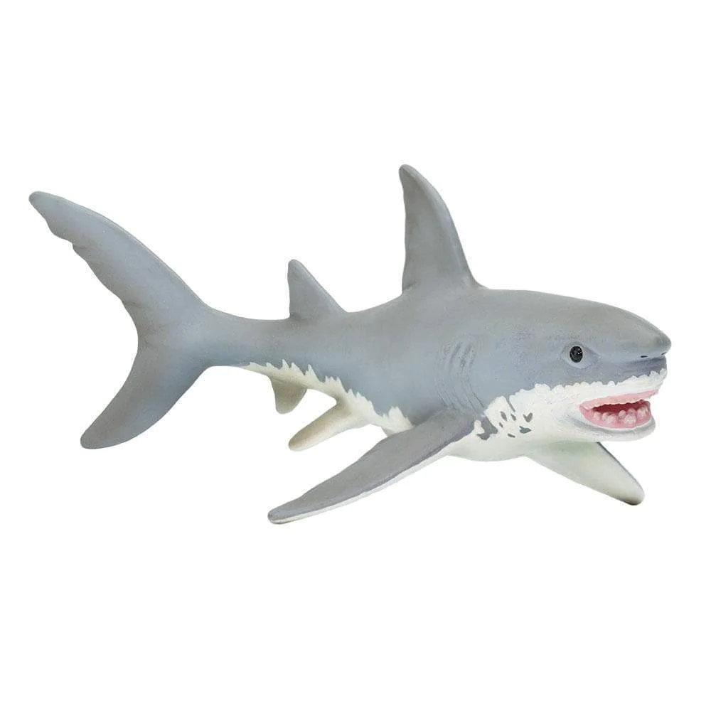 Figura Animales Tiburon Blanco Pintado a Mano
