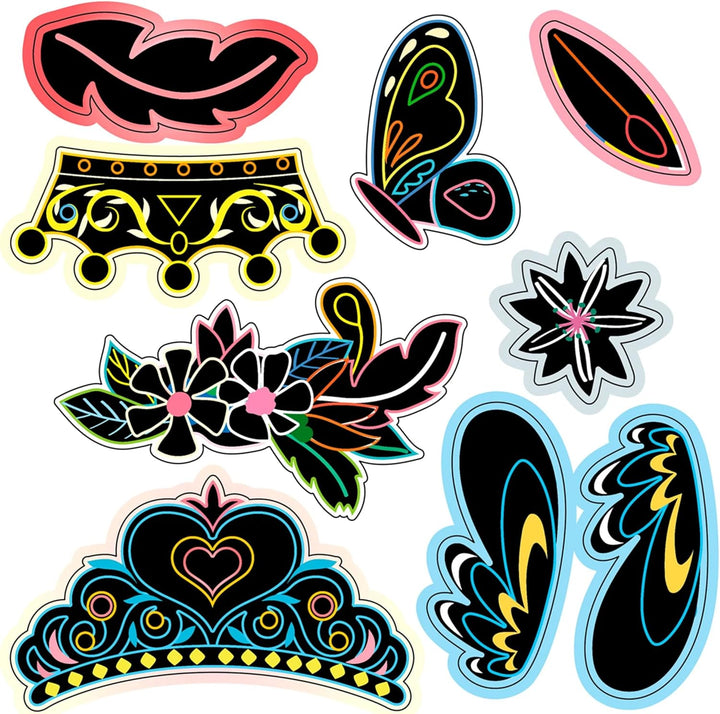 Set Arte Y Diseño Con Diamantes Mascaras Princesas y Flores