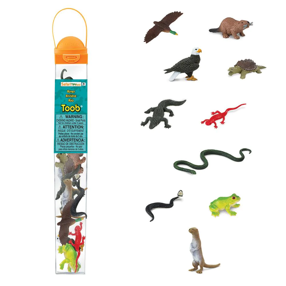 Tubos De Animales De Rio Pintado a Mano