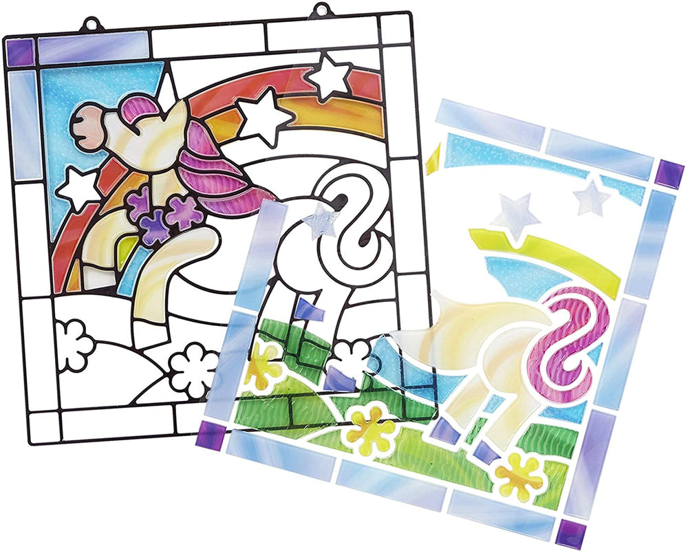 Set De Arte Disena Tus Vitrales Unicornio