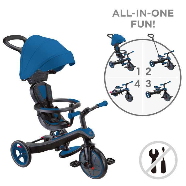 Triciclo y Bicicleta de Balance 4 En 1 Azul Ninos