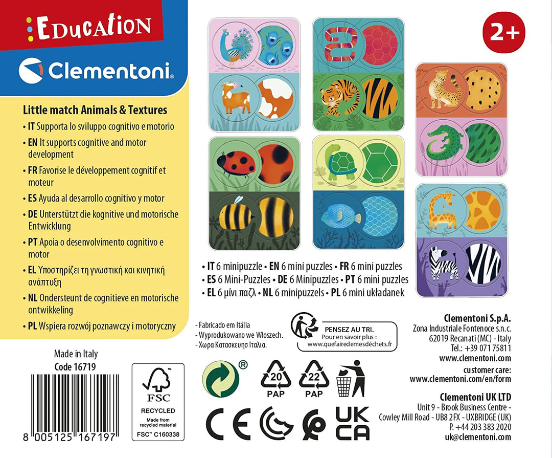 Rompecabezas Animales Y Texturas Montessori Niños