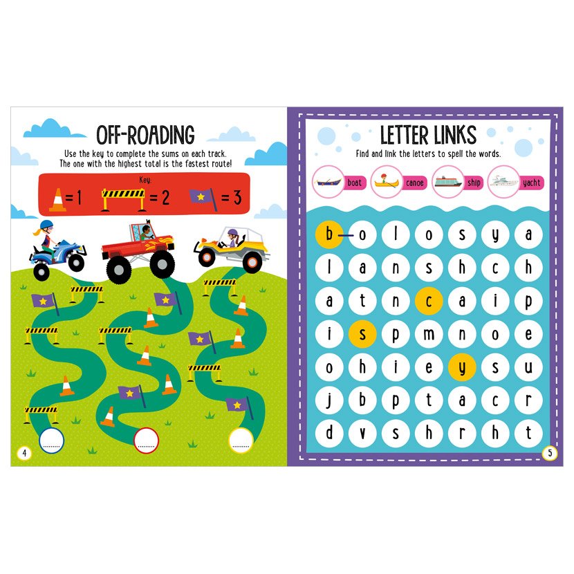 Libro De Actividades Con Stickers Acolchados Camiones