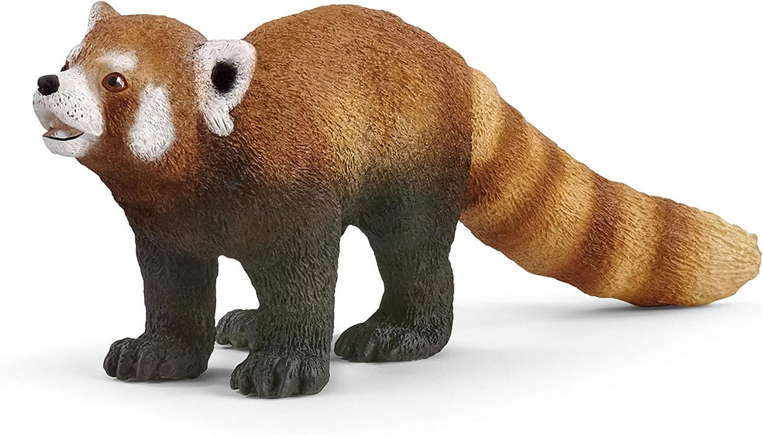 Figura Animales Oso Panda Rojo Pintado A Mano