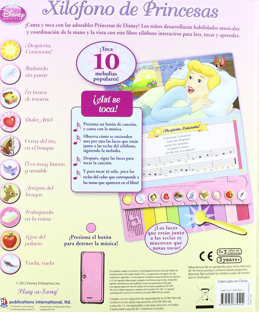 Libro Interactivo Xilófono De Princesas Disney