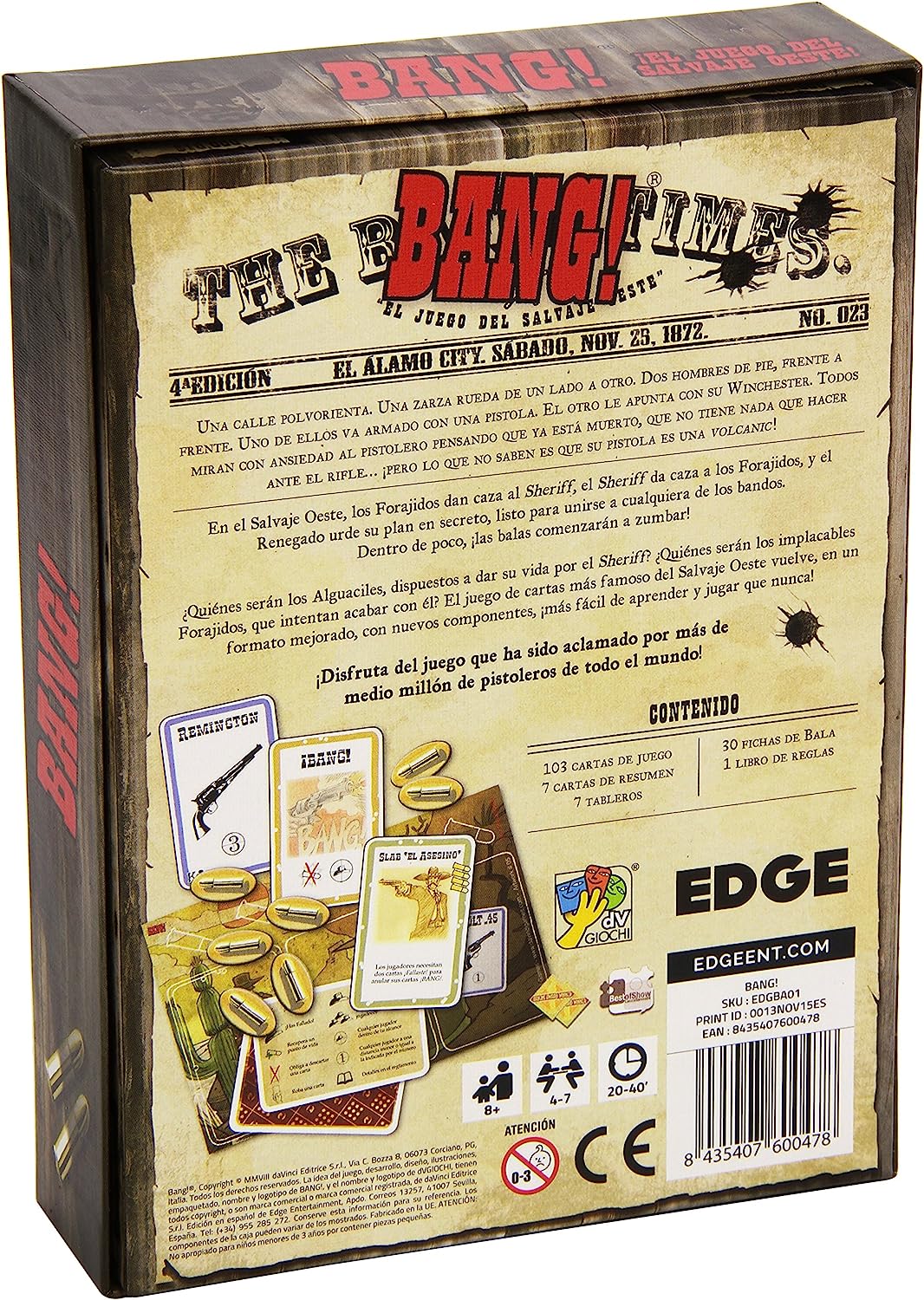 Juego De Mesa Bang El Lejano Oeste