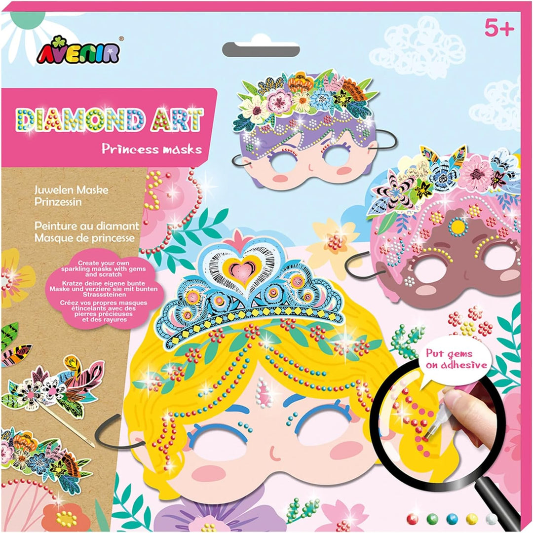 Set Arte Y Diseño Con Diamantes Mascaras Princesas y Flores