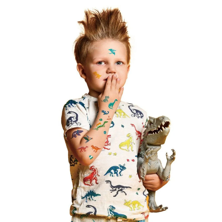 Set De Arte Stickers Y Tattoo Dinosaurios