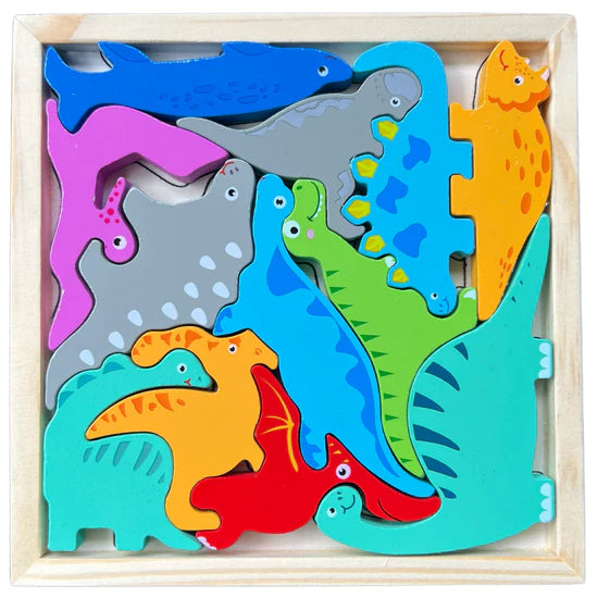 Rompecabezas De dinosaurios Tangram De Madera
