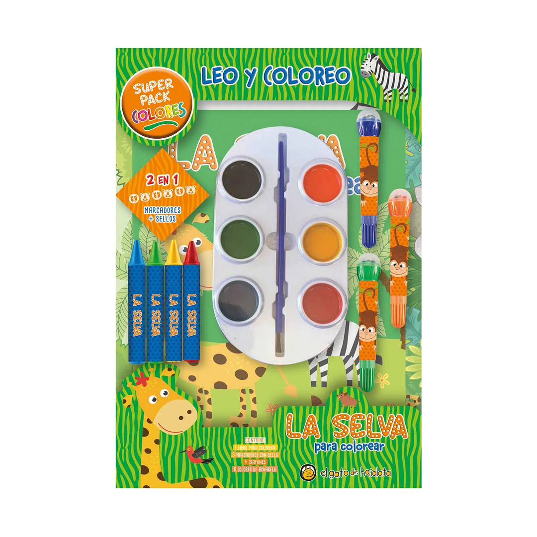 Set De Arte Animales Selva Libro Colorear