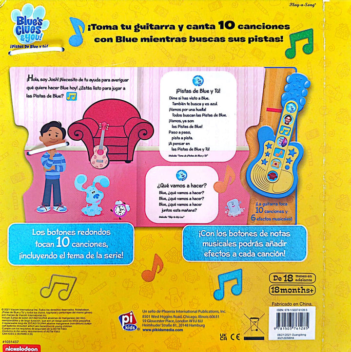 Libro 2 en 1 Toca Y Canta Con Blue Guitarra Interactiva