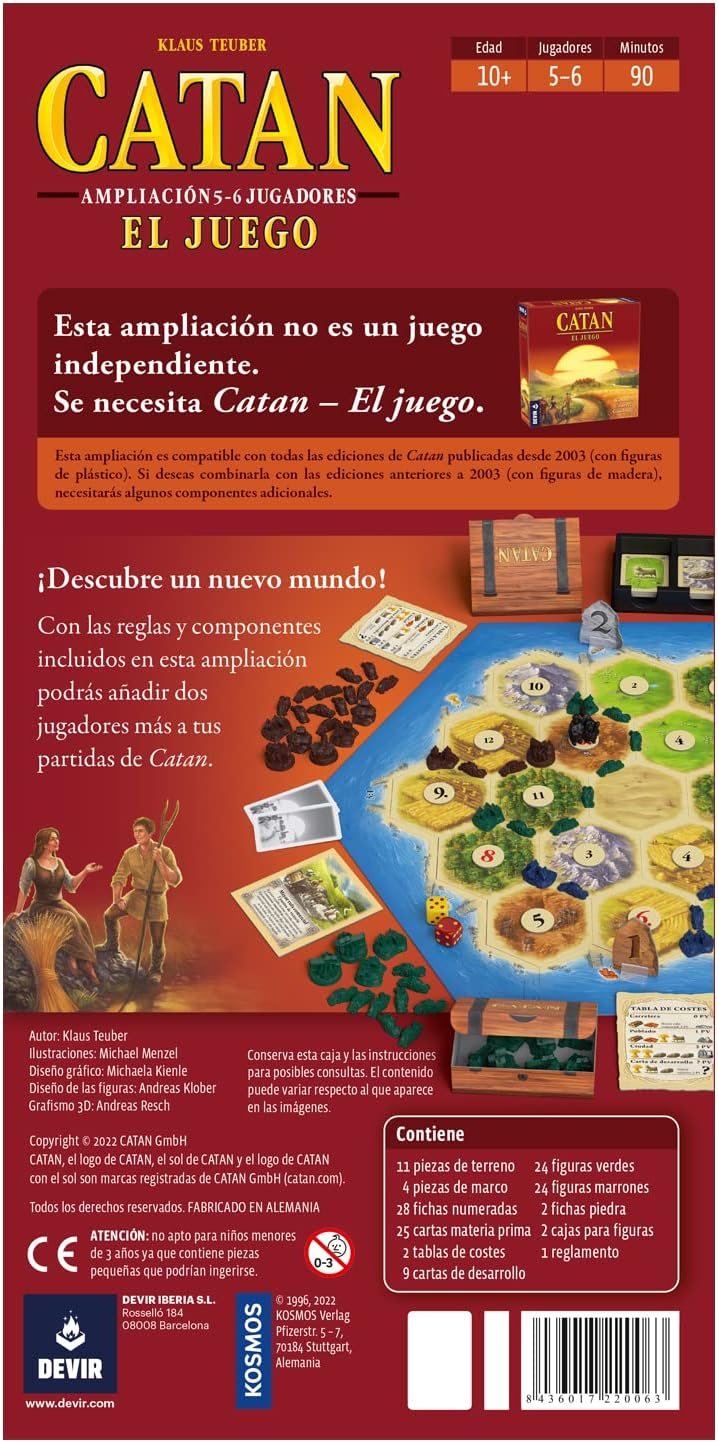 Juego de Mesa Catan Ampliación Adultos Niños