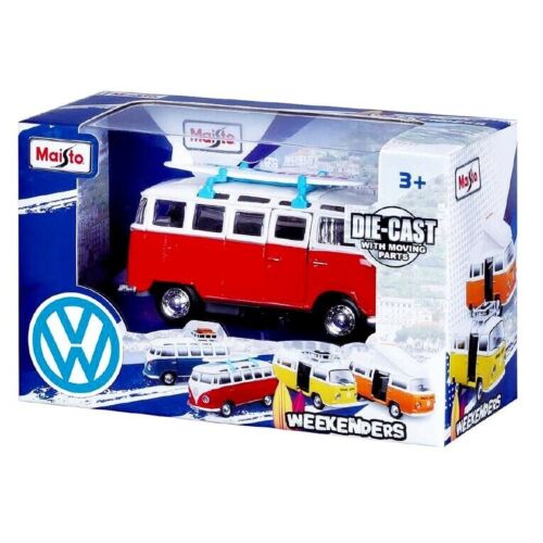 Furgoneta Volkswagen Van Samba Rojo De Coleccion