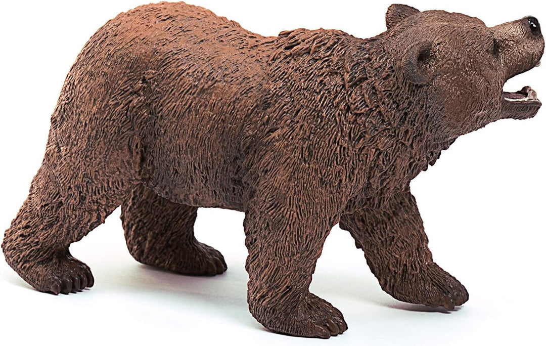 Figura Animales Oso Grizzly  Pintado A Mano