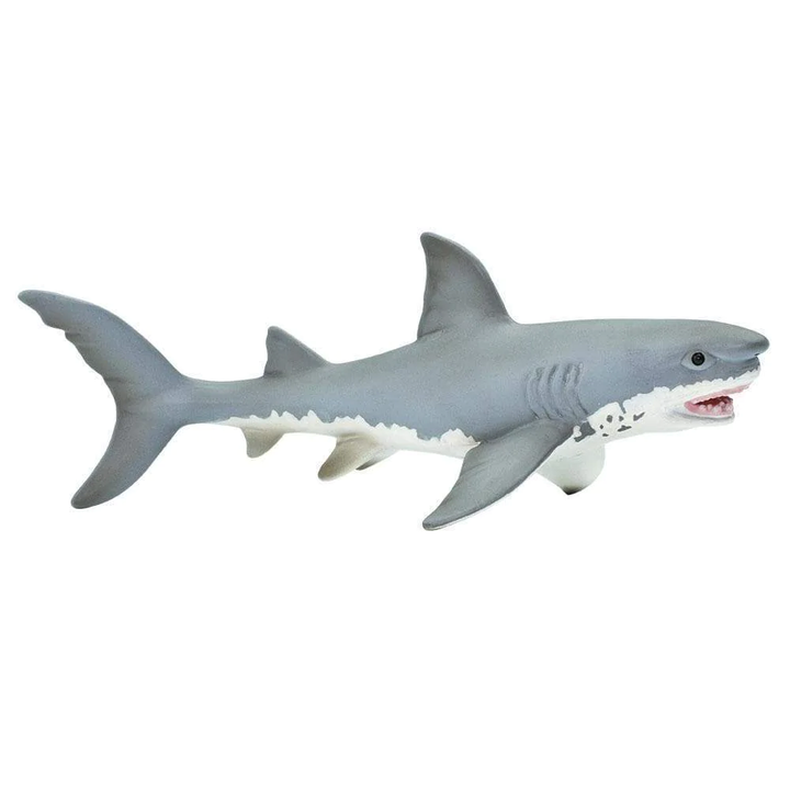 Figura Animales Tiburon Blanco Pintado a Mano