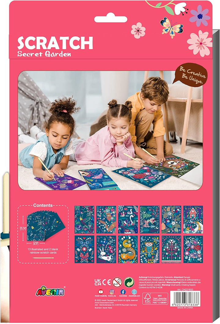 Set De Arte Y Manualidades Libro Para Raspar Jardin Secreto