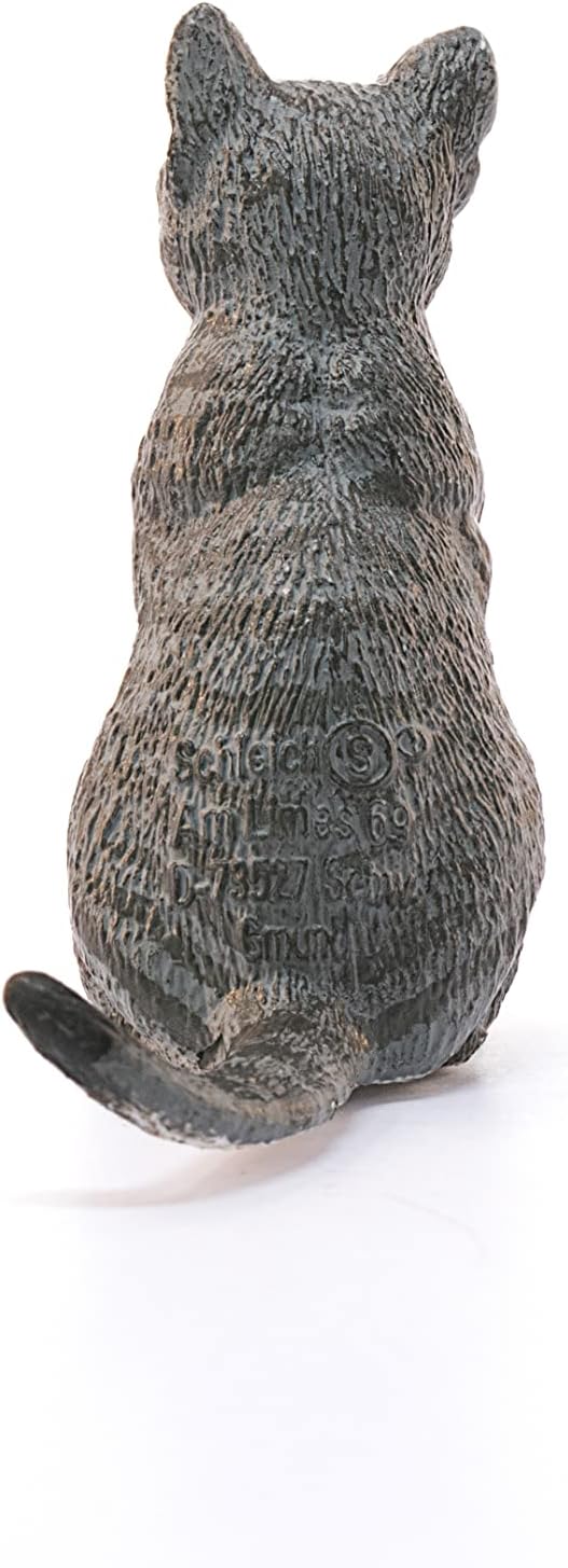 Figura Animales Gato Sentado Pintado a Mano