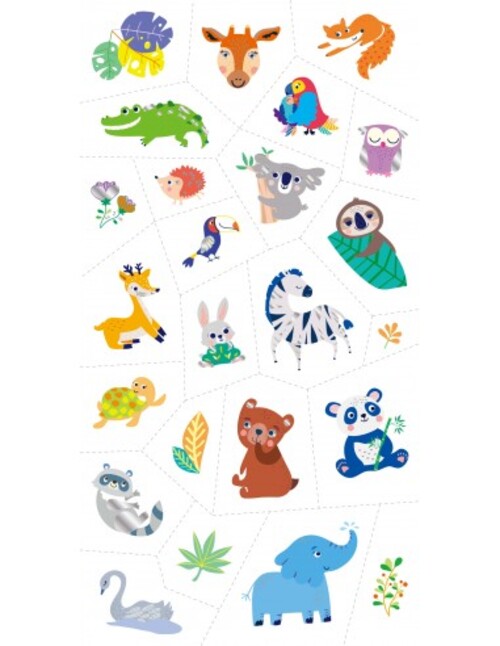 Set De Arte Stickers Y Tattoo Animales De La Selva