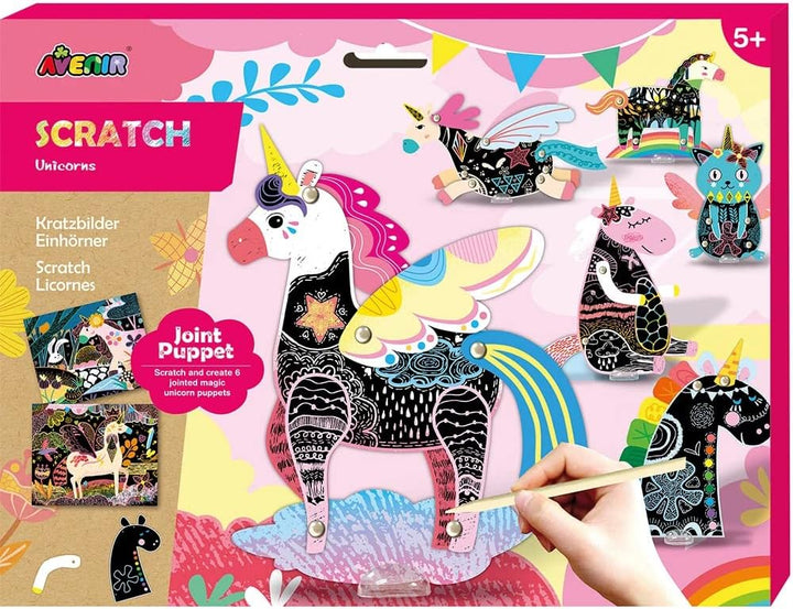 Set De Arte Marionetas Para Raspar Unicornios