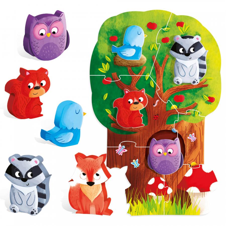 Juego Montessori Rompecabezas Del Bosque