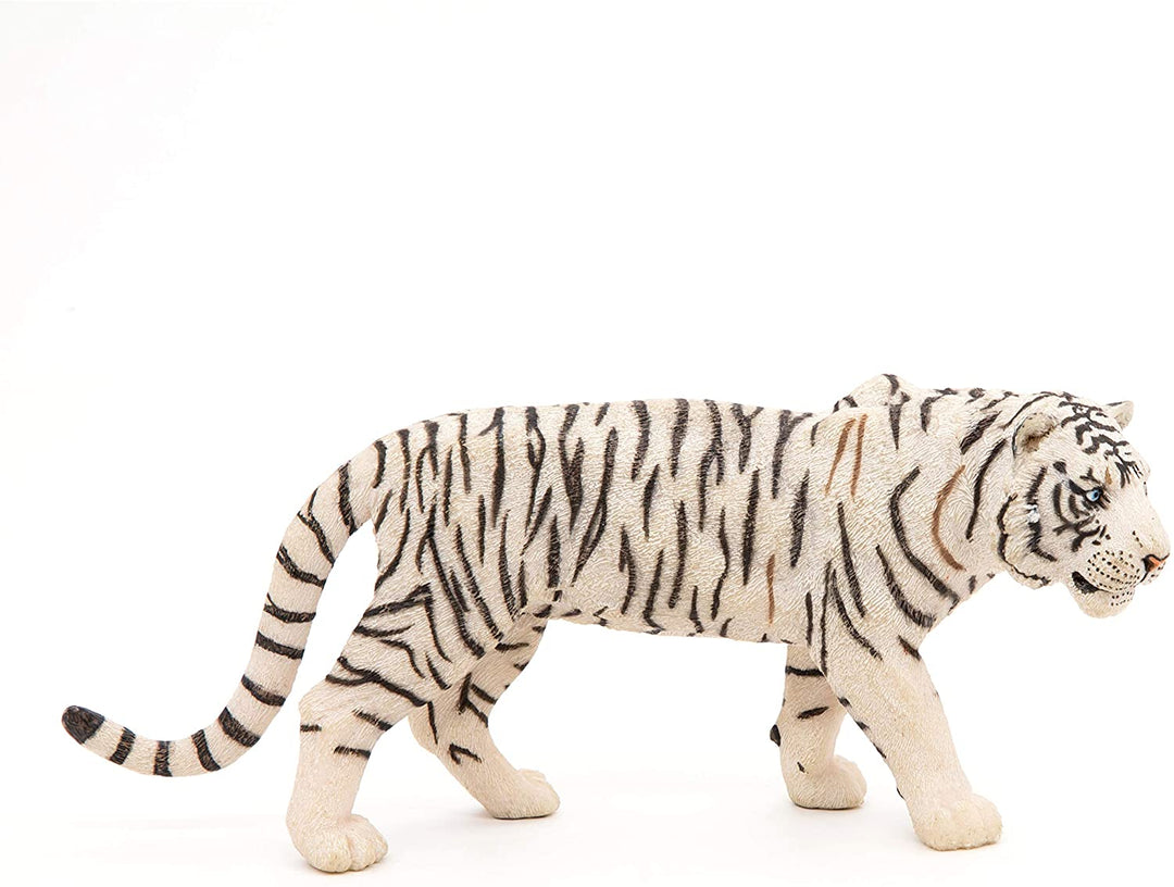 Figura Animales Tigre Blanco Pintado a Mano