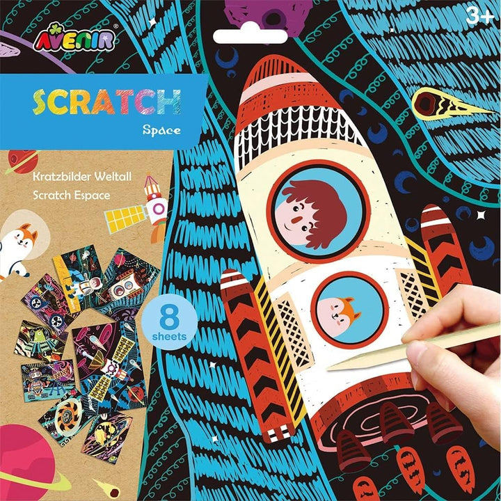 Set De Arte y Manualidades Para Raspar El Espacio
